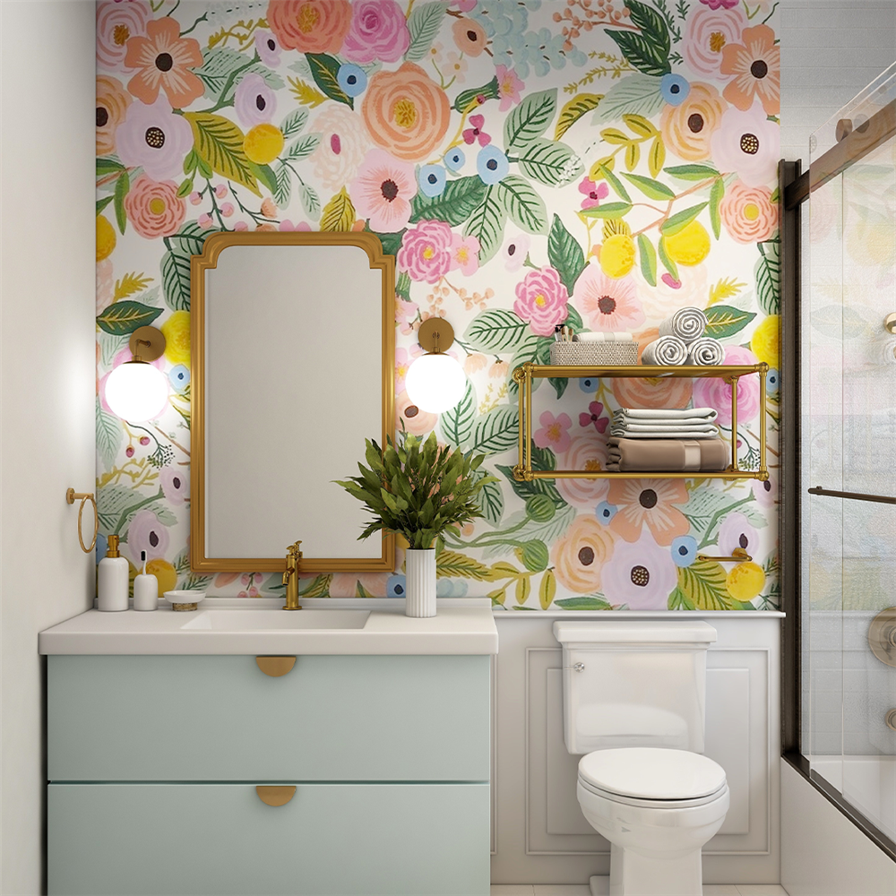 A statement piece is a great small bathroom decor idea